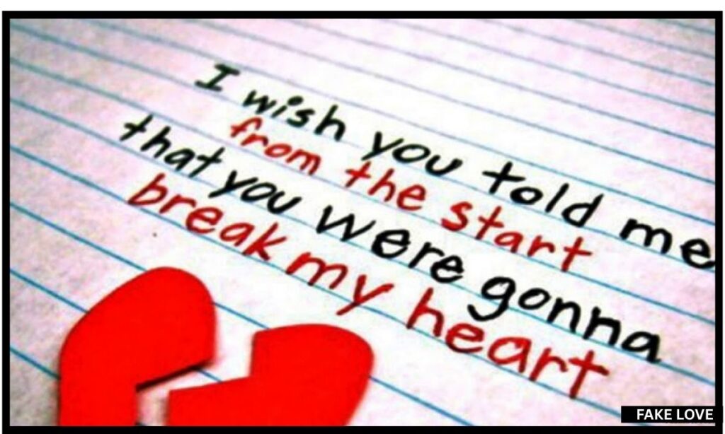 Heartbroken Quotes on love is fake